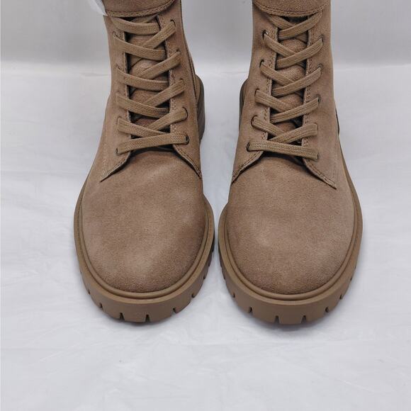 Vince Camuto Fawdry Tan Suede Combat Boots Women’s 6.5M Moto Lug Sole Fall Biker - Picture 10 of 13
